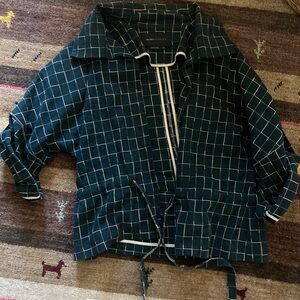 Dark green plaid/grid/check over shirt